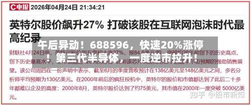 午后异动！688596，快速20%涨停！第三代半导体，一度逆市拉升！-第2张图片