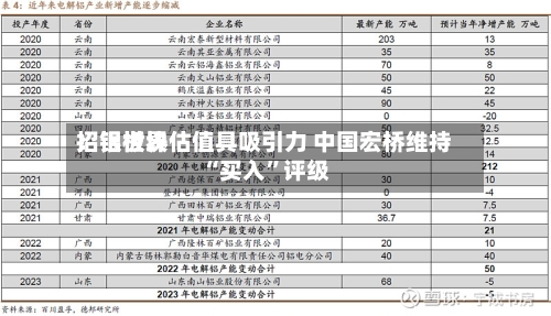 招银世界：铝板块估值具吸引力 中国宏桥维持“买入	”评级-第1张图片